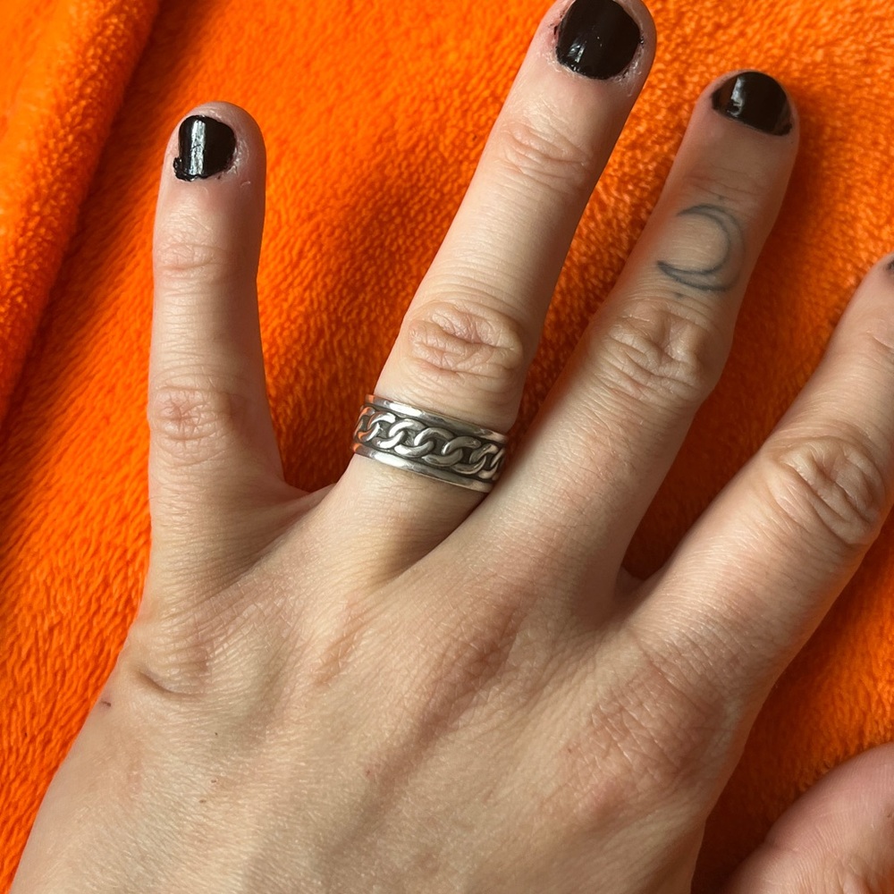 Silver Chain Link Ring - image 2